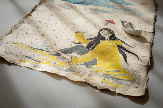 Ilustrație pe hârtie manuală - Mă topesc, S Hanelore