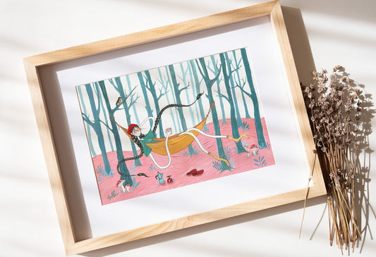 Fine Art Print Giclée - "Scufița roșie modernă" - S. Hanelore