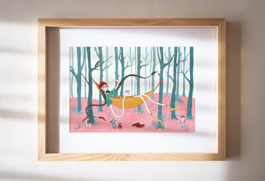 Fine Art Print Giclée - "Scufița roșie modernă" - S. Hanelore