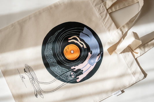 Sacoșă ilustrată "Simte muzica"