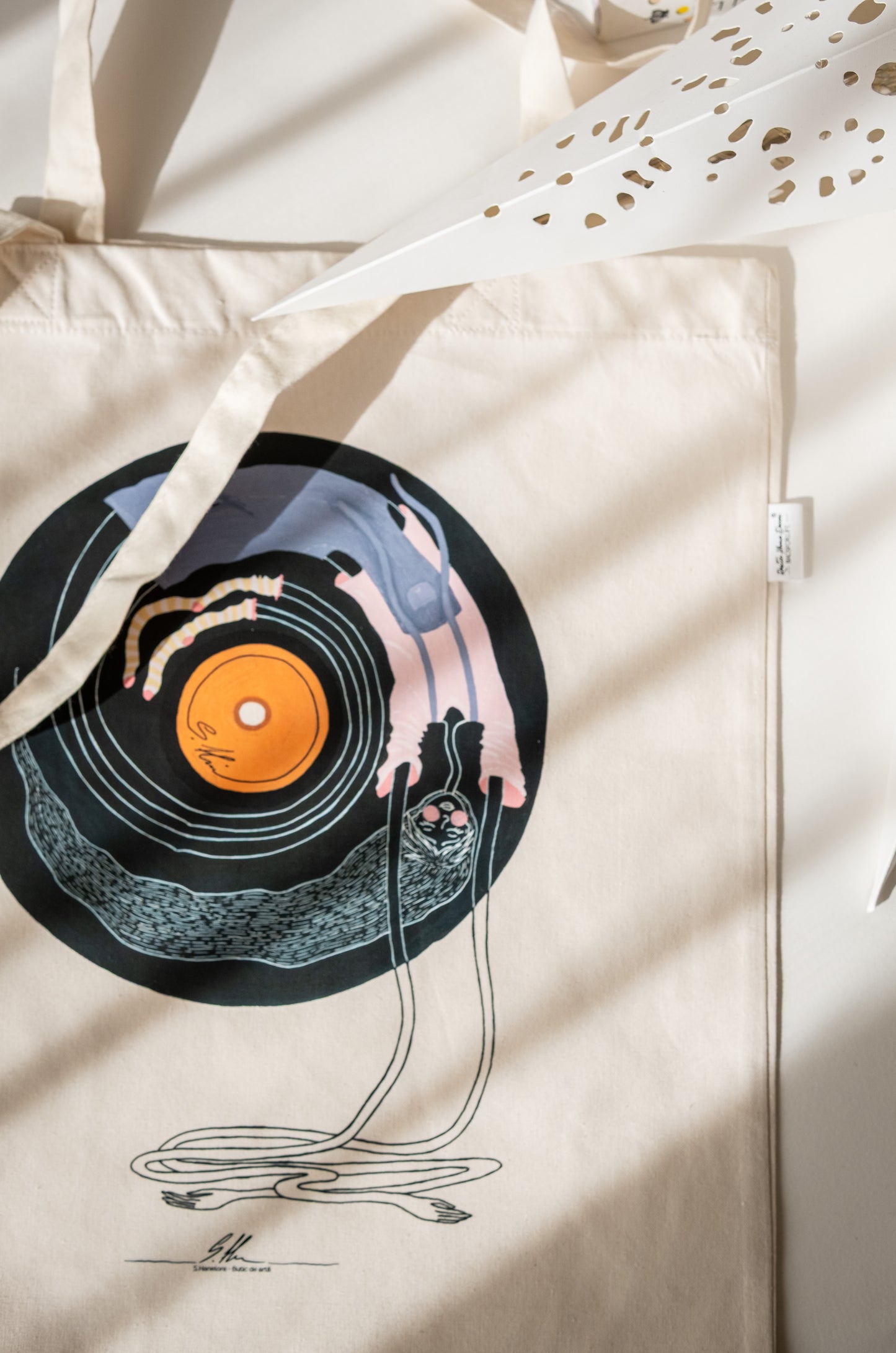 Sacoșă ilustrată "Simte muzica"