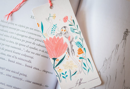 Semn de carte ”Printre flori” - S. Hanelore